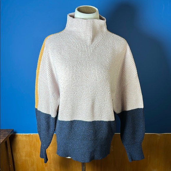 free assembly Sweaters - Colorblock Turtleneck Sweater